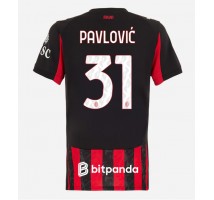 AC Milan Strahinja Pavlovic #31 Koszulka Podstawowa damskie 2025-26 Krótki Rękaw